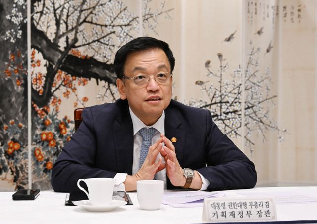 최상목 대통령 권한대행 부총리 겸 기획재정부 장관이 미국이 관세율 오해를 하고 있다며 관계부처에 적극 설명하라고 당부했다. 사진은 최 권한대행이 10일 서울 종로구 정부서울청사에서 열린 대외경제현안간담회에서 발언하는 모습. /사진=뉴시스(기획재정부 제공)