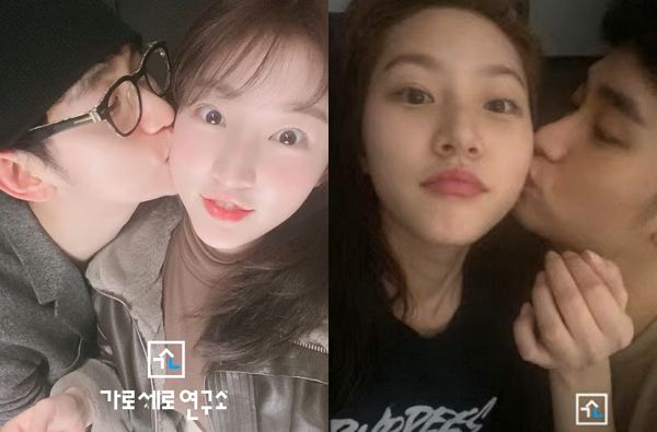 '미성년자 교제'를 놓고 갑론을박이 벌어진 가운데, 법 전문가들이 이에 대한 의견을 전했다. 사진은 유튜브 채널 '가로세로연구소'가 공개한 김수현, 김새론 볼 뽀뽀 사진. /사진=유튜브 채널 '가로세로연구소' 캡처