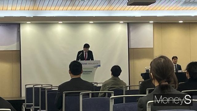 존림 삼성바이오로직스 대표가 주주들에게 인사말을 하고 있다. /사진=곽선우 기자