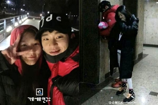 고 김새론이 18세였던 2017년 해외 팬에 찍힌 사진 한 장이 뒤늦게 주목받고 있는 가운데, 함께 있는 남성이 김수현으로 추측된다는 주장이 제기됐다. 왼쪽은 유족이 공개한 사진, 오른쪽은 김새론 해외 팬이 인스타그램에 공개한 사진. /사진=가로세로연구소 유튜브 채널 캡처, 김새론 해외 팬 SNS 캡처