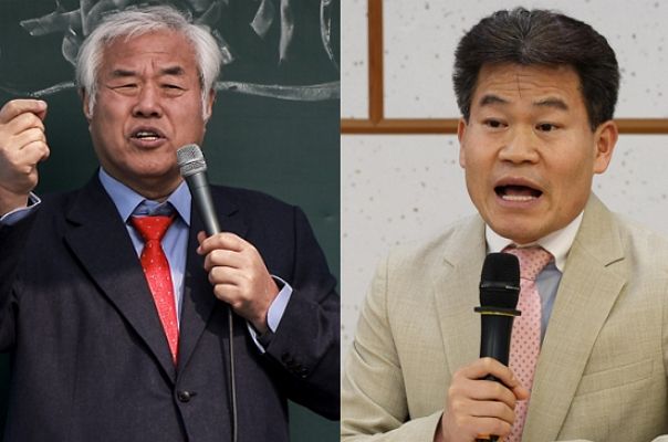 보수성향 정치평론가인 장성철 공론센터 소장은 탄핵 반대를 외치고 있는 거리의 강성 보수층을 설득할 사람은 윤석열 대통령과 전광훈 목사, 전한길 강사 정도뿐이라고 했다. 사진은 윤석열 대통령 탄핵 반대 집회에 참석한 전광훈 사랑제일교회 목사와(왼쪽) 강연 중인 한국사 강사 전한길 모습. /사진=뉴시스