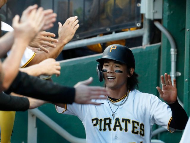 배지환이 오랜만에 선발출전해 안타와 득점을 기록했다. 사진은 2024시즌 피츠버그 파이리츠에서 활약한 배지환의 모습. /사진=로이터