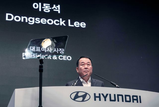 지난해 최대 매출을 기록한 현대차는 올해 실적 목표로 417만대의 글로벌 판매량을 제시했다. 사진은 20일 열린 주총에서 의장을 맡은 이동석 현대차 사장. /사진=현대차