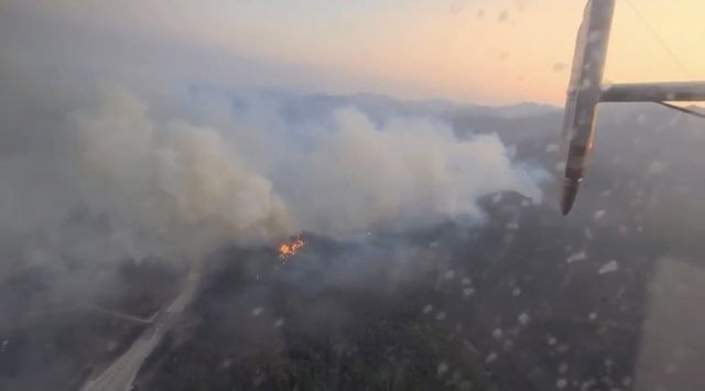 산림당국이 울산 울주군 온양읍 산불 대응 단계를 3단계로 격상했다. 사진은 지난 22일 울산 울주군 온양읍 산불이 발생한 모습. /사진=울산소방본부