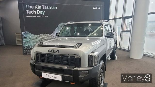 기아가 27일 서울 서초구 세빛섬 플로팅아일랜드에서 '더 이가 타스만 테크데이'를 열고 타스만에 적용된 다양한 기술을 소개했다. /사진=김창성 기자