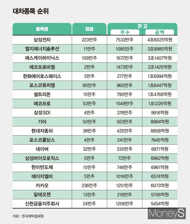 대차종목 순위 /그래픽=김은옥 기자 