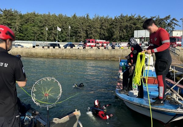치매 걸린 노모를 경제난에 못이겨 살해한 아들이 항소심에서 선처를 구했다.사진은 지난해 6월9일 전남 무안군 홀통선착장 인근에서 바다로 추락한 SUV 구조 작업 현장. /사진=뉴스1