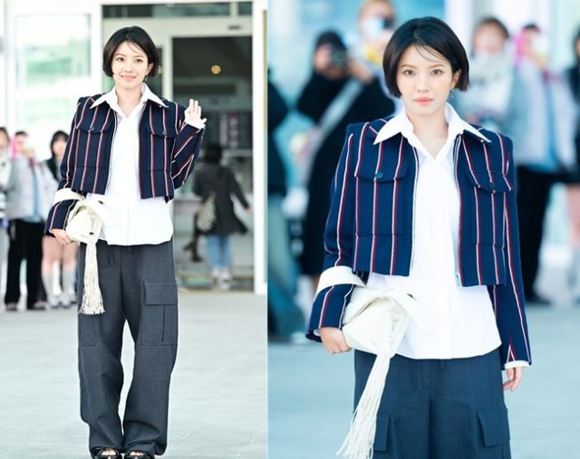 소연이 영국의 럭셔리 디자이너 브랜드 맥퀸 AW25 쇼 참석 차 인천국제공항을 통해 프랑스 파리로 출국했다./사진=맥퀸