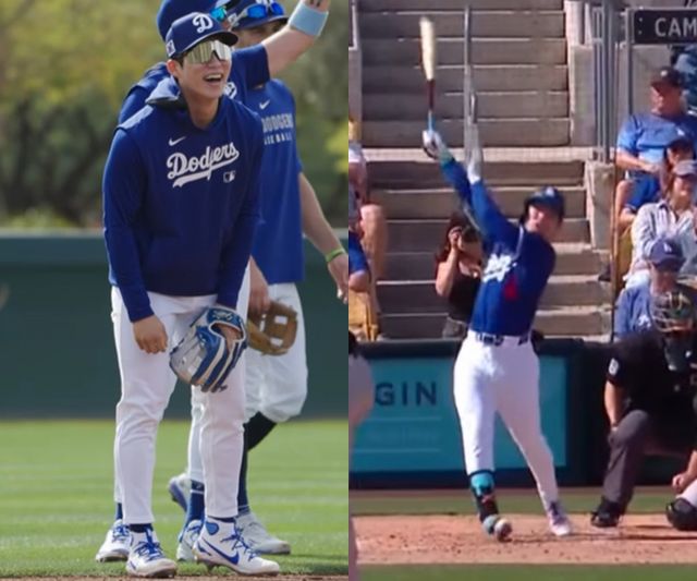 김혜성이 연타석 홈런을 터트리며 맹타를 휘둘렀다. 사진은 2025시즌 LA다저스 스프링캠프에서 훈련 중이던 김혜성. /사진=LA다저스 인스타그램 캡처