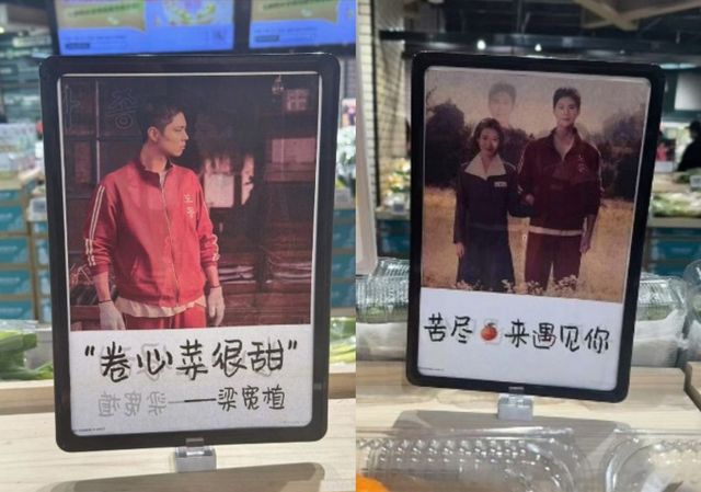 중국 허베이성 한 마트에서 '폭싹 속았수다' 속 양관식(박보검 분)과 오애순(아이유 분) 사진을 무단으로 사용하고 있는모습이 포착됐다. /사진=서경덕 교수 제공