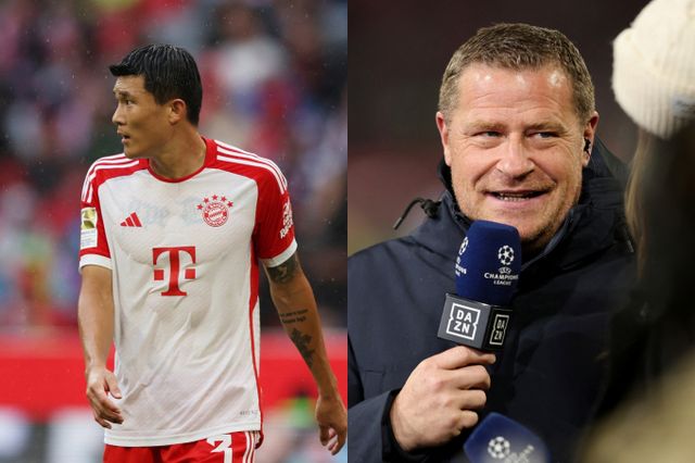 막스 에베를 바이에른 뮌헨 단장이 도르트문트 보루시아와의 경기에서 실수한 김민재를 공개적으로 비판했다. 사진은 2024-25시즌 바이에른 뮌헨에서 활약 중인 김민재(왼쪽)와 막스 에베를 단장의 모습. /사진=로이터