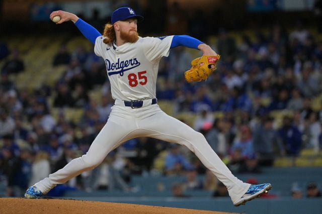 더스틴 메이가 오타니 쇼헤이와 무키 베츠의 홈런에 힘입어 709일 만에 승리투수가 됐다. 사진은 2025시즌 LA다저스에서 활약한 더스틴 메이의 모습. /사진=로이터