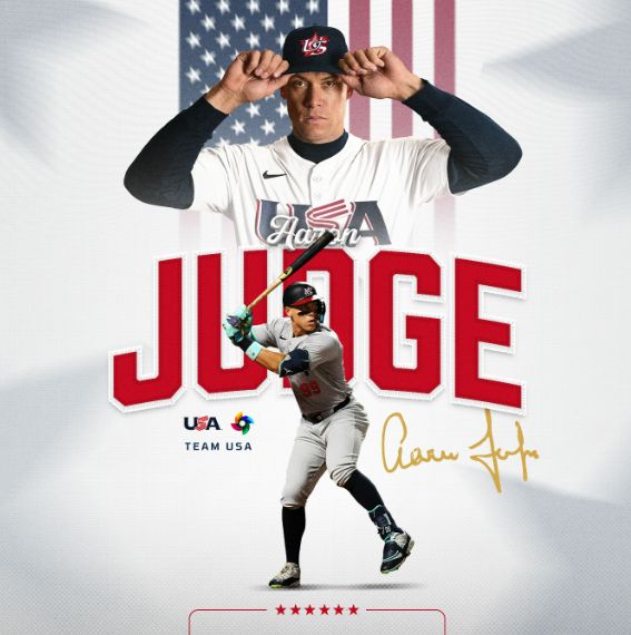 뉴욕 양키스 최고의 타자 중 한명인 애런 저지가 2026 월드베이스볼클래식 미국 야구대표팀 주장을 맡는다. /사진=USA Baseball 엑스 캡처