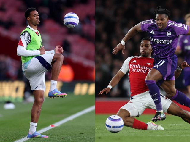 아스널이 부상으로 주축 수비수 2명을 잃을 위기에 놓였다. 사진은 2024-25시즌 아스널에서 활약한 가브리엘 마갈량이스(왼쪽)와 위리안 팀버의 모습. /사진=로이터