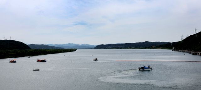 환경부가 대형 산불 이후 선제적인 수질 관리에 나선다. 사진은 지난해 6월 대구에서 열린 ‘2024년 낙동강 중·상류 녹조방제 합동훈련’ 모습/사진=뉴시스