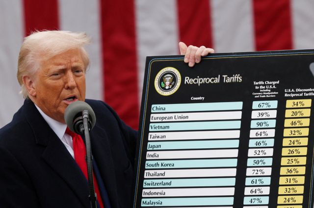 도널드 트럼프 미국 대통령이 전세계 각 국가별 상호관세를 발표했다. 도널드 트럼프 미국 대통령이 지난 2일(이하 현지시각) 미국 워싱턴 D.C. 백악관 로즈 가든에서 관세에 관한 연설을 하고 있다./사진=로이터