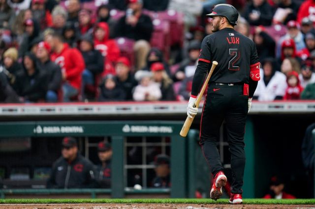 김혜성에 밀려 LA다저스를 떠나 신시내티 레즈로 이적한 개빈 럭스가 팀의 대승을 이끌었다. 사진은 2025시즌 신시내티 레즈에서 활약한 개빈 럭스의 모습. /사진=로이터