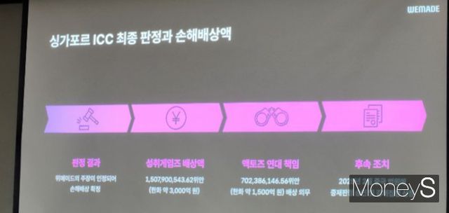 위메이드는 21일 판교 위메이드타워에서 중국 저작권 소송 배상금 관련 설명회를 열었다. /사진=양진원 기자