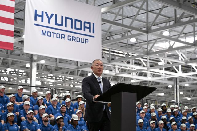현대차그룹이 북미시장 고략 39년 만에 누적 3000만대 판매 기록 달성이 임박했다. 사진은 지난달 미국 조지아주 엘라벨 소재 HMGMA 준공식에 참석했던 정의선 현대차그룹 회장. /사진=현대차그룹
