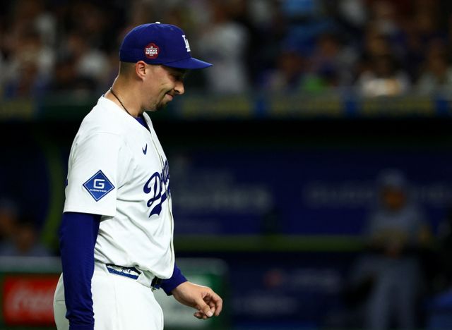 LA다저스 블레이크 스넬의 이탈이 예정보다 길어졌다. 사진은 2025시즌 LA다저스에서 활약한 블레이크 스넬의 모습. /사진=로이터