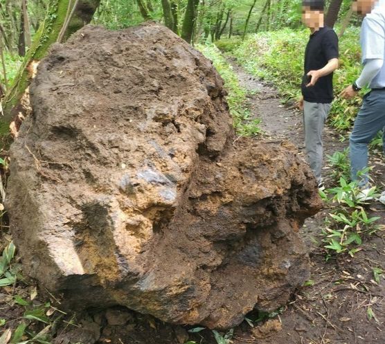 한라산국립공원 일대에서 4톤짜리 자연석을 무단 굴취한 일당이 실형을 선고받았다. 사진은 지난해 7월22일 한라산 국립공원 내 계곡에서 불법 절취된 약 4톤 규모의 자연석의 모습. /사진=뉴스1(제주자치경찰단 제공) 
