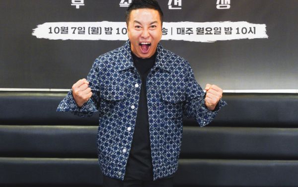 개그맨 김병만이 오는 9월 비연예인 여성과 재혼한다. 사진은 개그맨 김병만이 제작발표회에 참석한 모습. / 사진=TV조선 제공