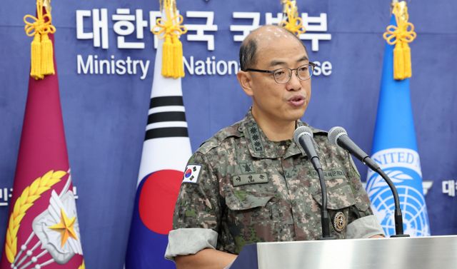 합동참모본부가 오는 4일 사진은 대북 감시태세를 격상한다고 밝혔다. 사진은 이성준 합동참모본부 공보실장의 모습. /사진=뉴스1