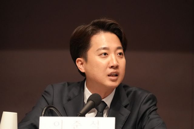 이준석 개혁신당 대통령 후보가 30일 서울 중구 프레스센터에서 열린 관훈토론회에서 발언을 하고 있다. /사진=개혁신당 