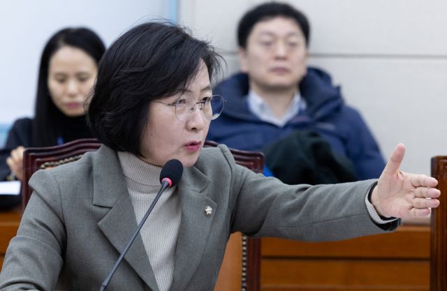 추미애 더불어민주당 의원이 4일 페이스북을 통해 윤석열 대통령 파면에 관한 글을 게재했다. 사진은 지난 2월13일 서울 여의도 국회에서 의사진행발언을 하는 추 의원. /사진=뉴스1