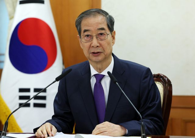 한덕수 대통령 권한대행 국무총리가 1일 서울 종로구 정부서울청사에서 열린 안보관계장관회의에서 발언하고 있다. /사진=뉴시스 