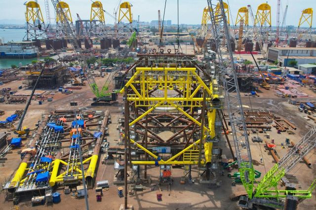 베트남 15-1/05 생산 플랫폼 제작 현장. /사진=SK이노베이션