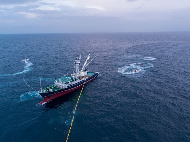 김남정 동원그룹 회장의 장남 김동찬씨(25)가 동원산업에 공채로 입사했다. 다음달에는 원양어선에 올라 한달간 어획의 전 과정을 경험한다. 사진은 동원그룹의 원양어선 주빌리호. /사진=동원산업
