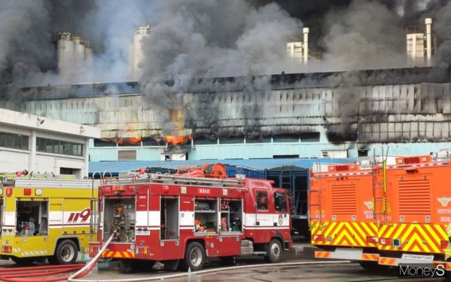 금호타이어 광주 생산공장에서 17일 오전 대형 화재가 발생했다. /사진=머니S 이재호 기자