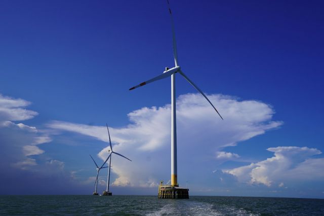 베트남 티엔장 앞바다에 위치한 해상풍력 발전단지 '탄푸동'(TPD). /사진=SK이노베이션