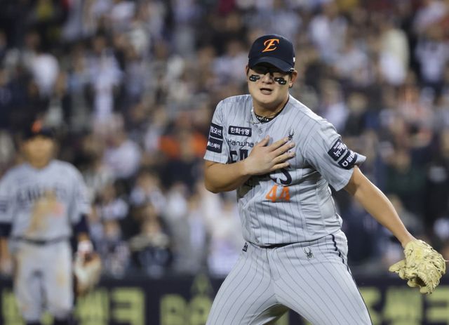 한화 이글스 김서현이 한국야구위원회가 뽑은 3~4월 월간 MVP 후보에 선정됐다. 사진은 2025시즌 한화 이글스에서 활약한 김서현의 모습. /사진=뉴스1