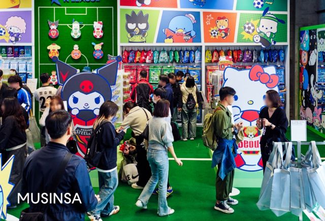 무신사 스토어 성수@대림창고에서 K리그 x 산리오캐릭터즈 팝업이 열렸다. 사진은 K리그 산리오캐릭터즈 성수 팝업스토어 내부 모습. /사진제공=무신사