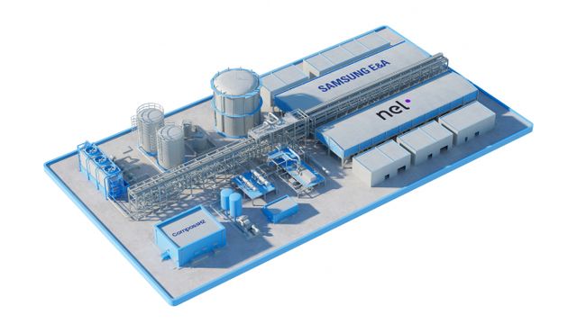 삼성E&A가 네덜란드 로테르담에서 진행된 '세계 수소 서밋'에서 글로벌 수전해 기업 넬(Nel)사와 함께 개발한 '컴퍼스H2'를 공개했다. 사진은 컴퍼스H2 조감도. 
