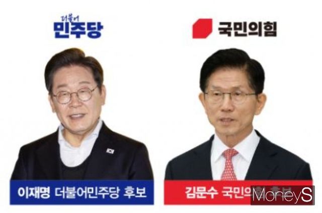두 후보는 앞다퉈 주택 공급 확대를 약속했다. 그래픽은 이재명 더불어민주당 대통령 후보와 김문수 국민의힘 후보의 모습. /그래픽=김은옥 기자(머니S)