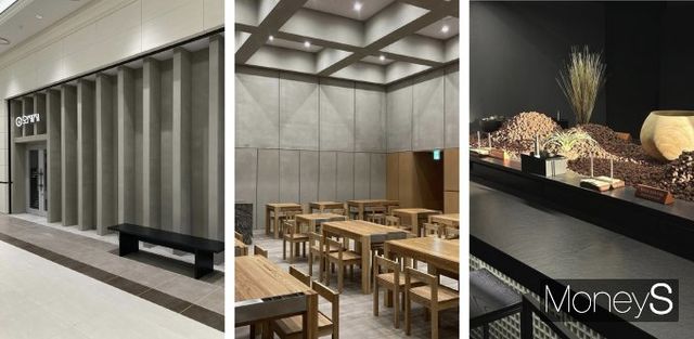 순서대로 오제제 마곡 코엑스점 외부와 내부 전경, 강남점 바 테이블./사진=오제제(디자인 김은옥 기자)