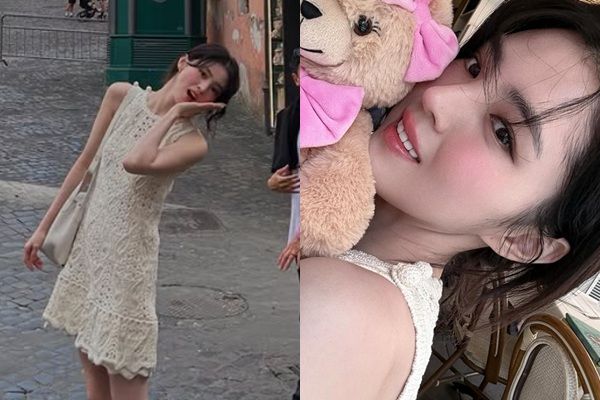 배우 한소희가 로마에서 러블리한 매력을 뽐냈다. /사진=한소희 인스타그램 