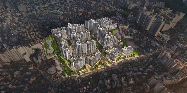 현대건설이 서울 은평구 대조1구역 재개발 사업을 통해 총 2451가구 랜드마크 단지를 조성한다. 사진은 '힐스테이트 메디알레' 조감도. /사진=현대건설