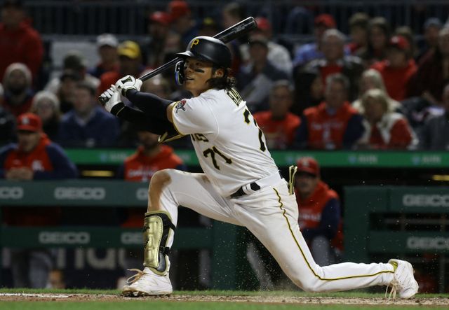 피츠버그 파이리츠 소속 트리플A팀에서 활약 중인 배지환이 3타수 무안타로 부진했다. 사진은 피츠버그 파이리츠에서 활약한 배지환의 모습. /사진=로이터