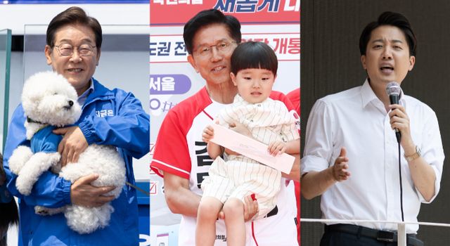 주요 대선 후보가 1일 선거를 이틀 앞두고 유세에 나선다. 사진은 왼쪽부터 이재명 더불어민주당 대선 후보, 김문수 국민의힘 대선 후보, 이준석 개혁신당 대선 후보./사진=뉴스1