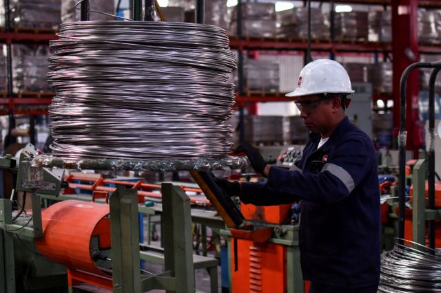미국 백악관이 일본제철 US스틸 인수에 대해 황금주를 미국 정부에서 보유할 것이라고 전했다. 사진은 지난 2월11일 멕시코 틀락스칼라 스테인리스 스틸 제조 공장의 모습. /사진=로이터