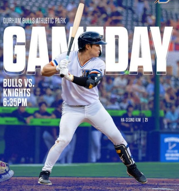 메이저리그 복귀를 앞둔 김하성이 안타 포함 3출루로 경기 감각을 끌어올렸다. 사진은 탬파베이 레이스 산하 더럼 불스에서 활약 중인 김하성의 모습. /사진=더럼 불스 인스타그램 캡처