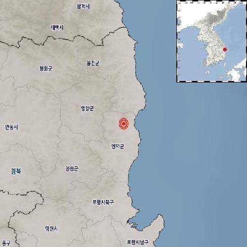 14일 낮 지진이 발생한 위치. /사진=기상청 제공