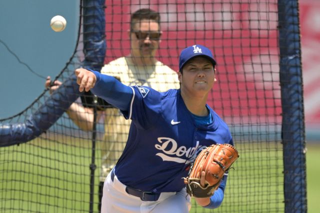 LA다저스 오타니 쇼헤이가 투수로서 복귀전을 갖는다. 사진은 다저스에서 활약 중인 오타니의 모습. /사진=로이터