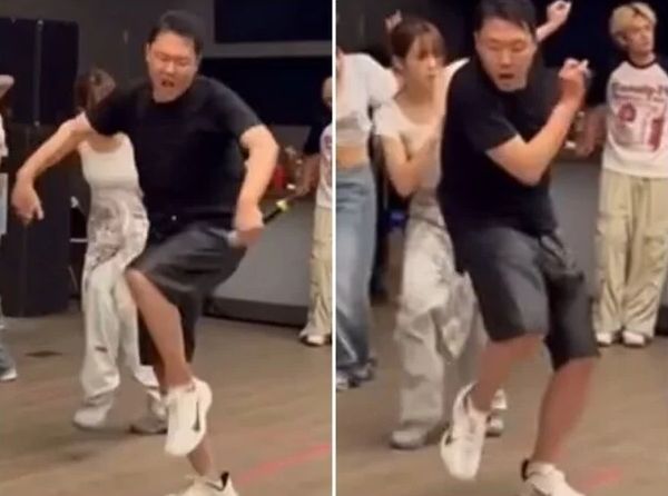 가수 싸이가 마른 모습으로 팬들의 걱정을 자아냈다. 사진은 가수 싸이가 백댄서들과 함께 춤 연습을 하는 모습. /사진=싸이 SNS 캡처