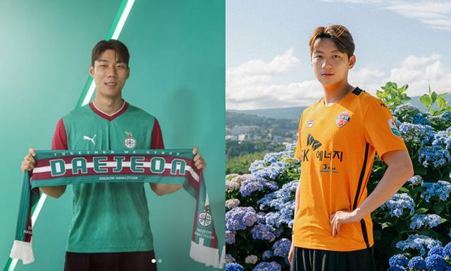 대전 하나시티즌이 공격수 신상은을 내주고 제주SK FC 서진수를 영입했다. 사진은 대전으로 이적한 서진수(왼쪽)와 제주로 이적한 신상은의 모습. /사진=대전 유나이티드 인스타그램·제주SKFC 홈페이지 캡처