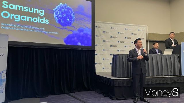 삼성바이오로직스가 오가노이드 사업에 뛰어 들었다. 사진은 17일(현지시각) 바이오USA가 진행 중인 미국 보스턴 컨벤션&전시 센터에서 간담회를 열고 관련 내용을 설명하는 이상명 삼성바이오로직스 상무(사업전략팀장). /사진=김동욱 기자